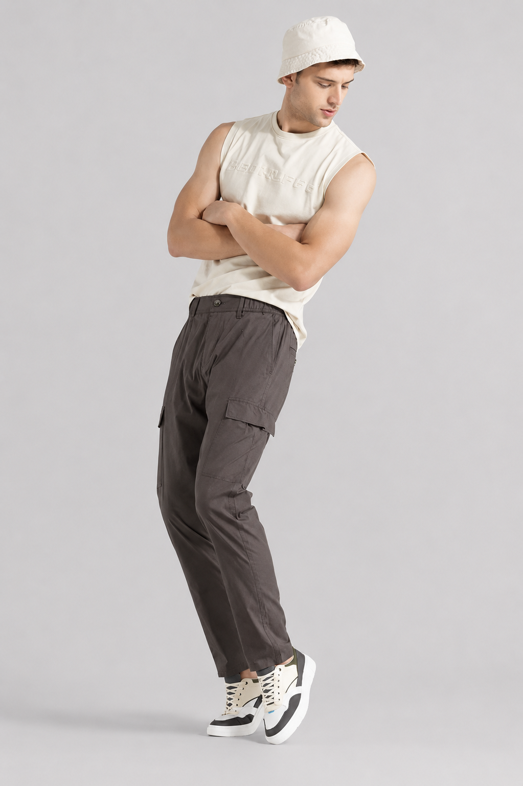 Charcoal Grey Utility Cargo Pants