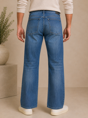 Classic Blue Washed Denim Jeans – Unisex
