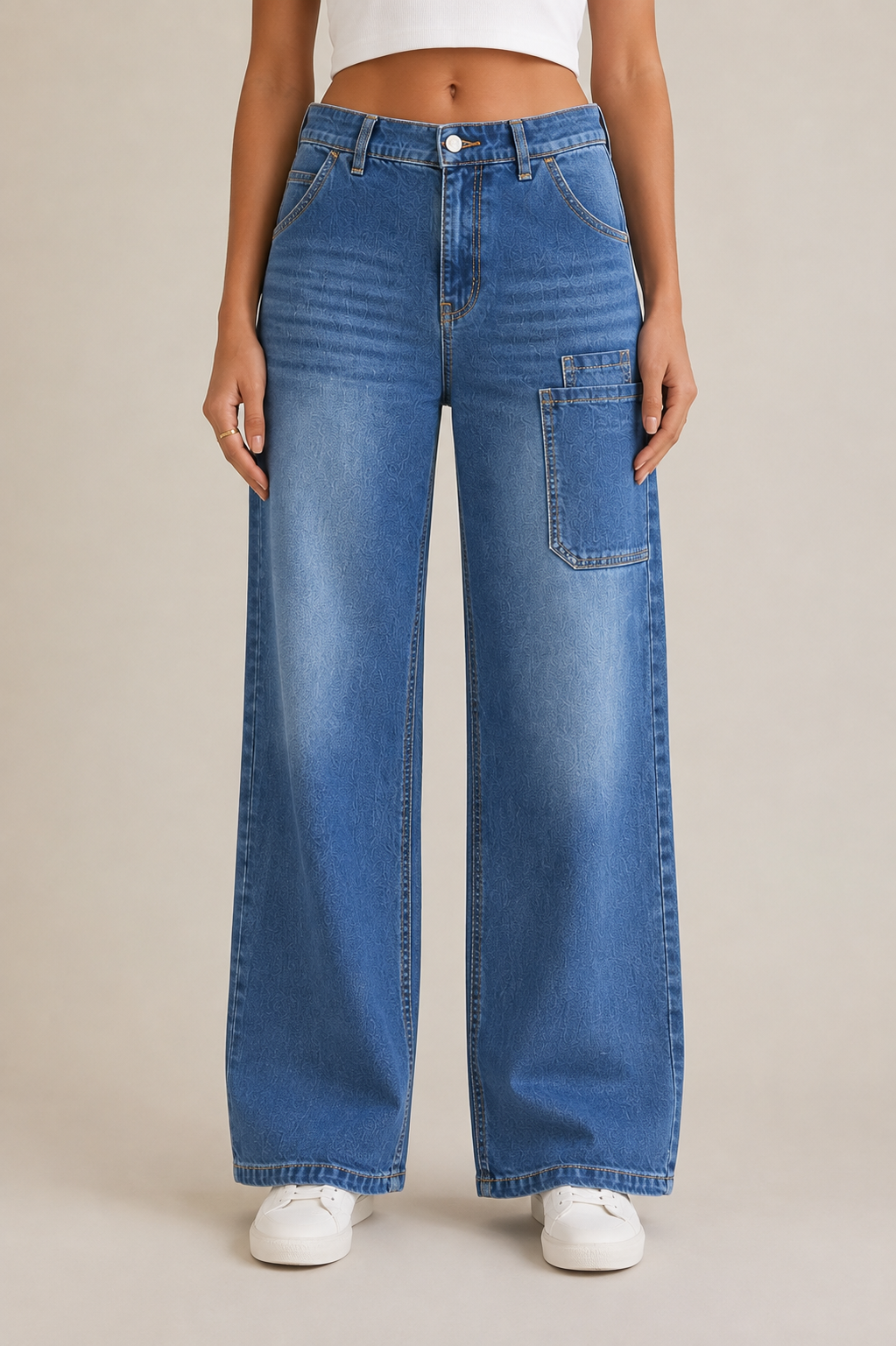 Vintage Wash Blue Denim Jeans for Men & Women