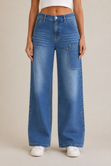 Vintage Wash Blue Denim Jeans for Men & Women