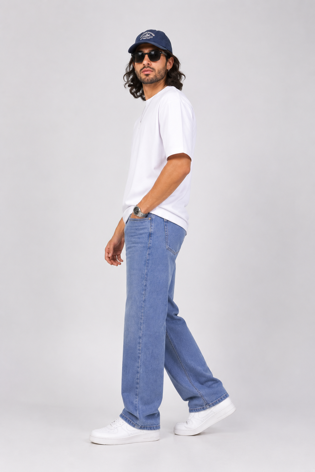 Light Wash Wide Leg Denim Jeans