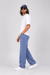 Light Wash Wide Leg Denim Jeans