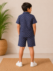 Kids Navy Printed Co-Ord Set