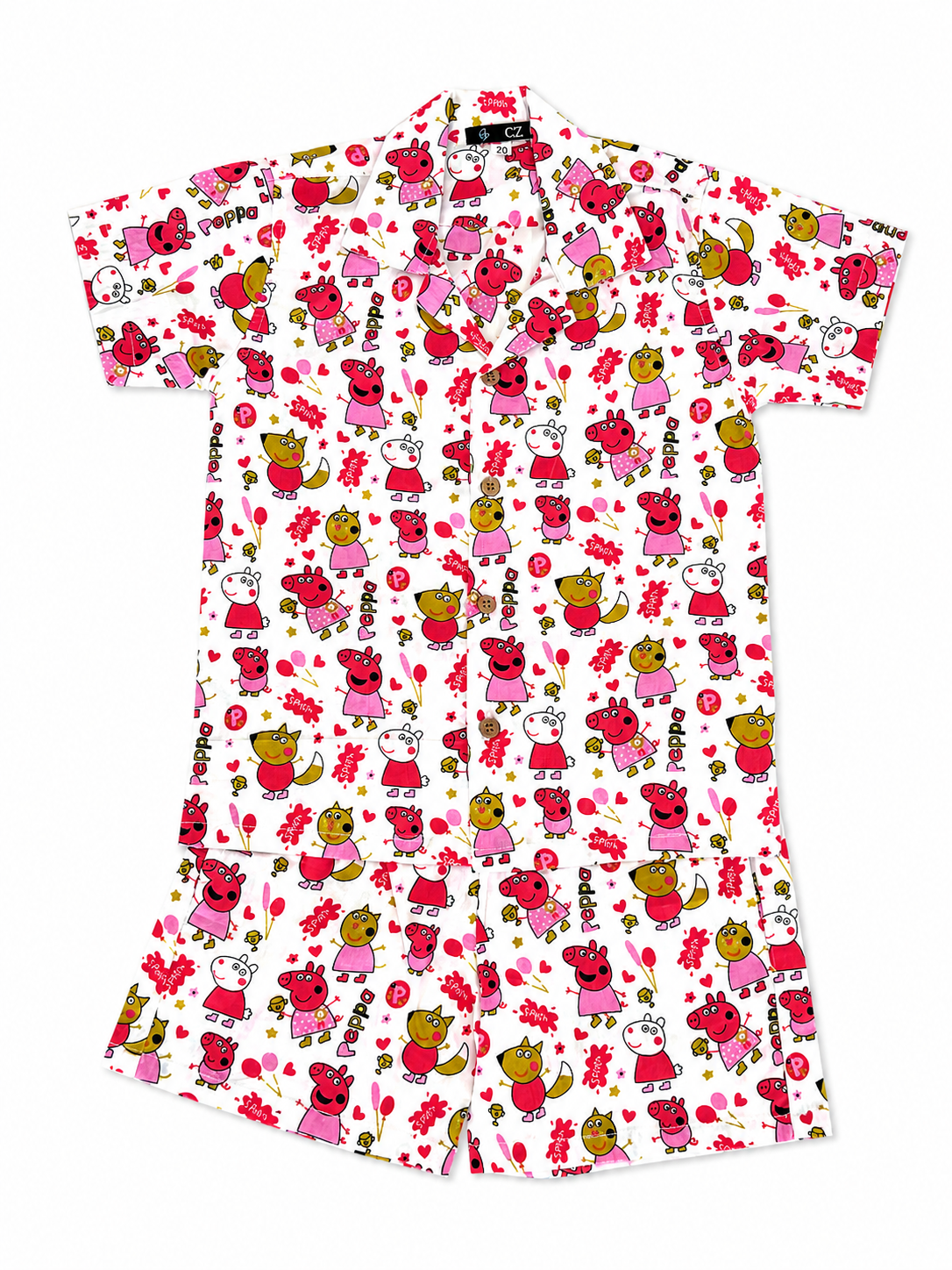 Kids Character Print Co-Ord Set – Printed Shirt & Shorts