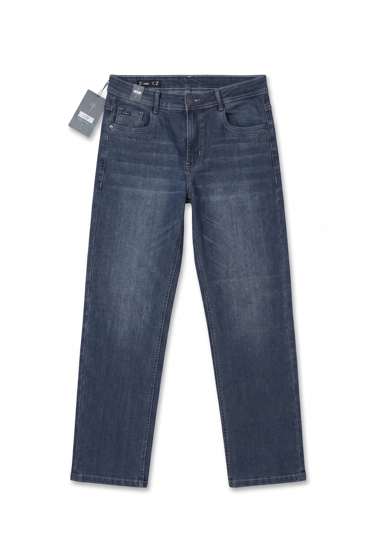 Mid Blue Straight Fit Denim Jeans