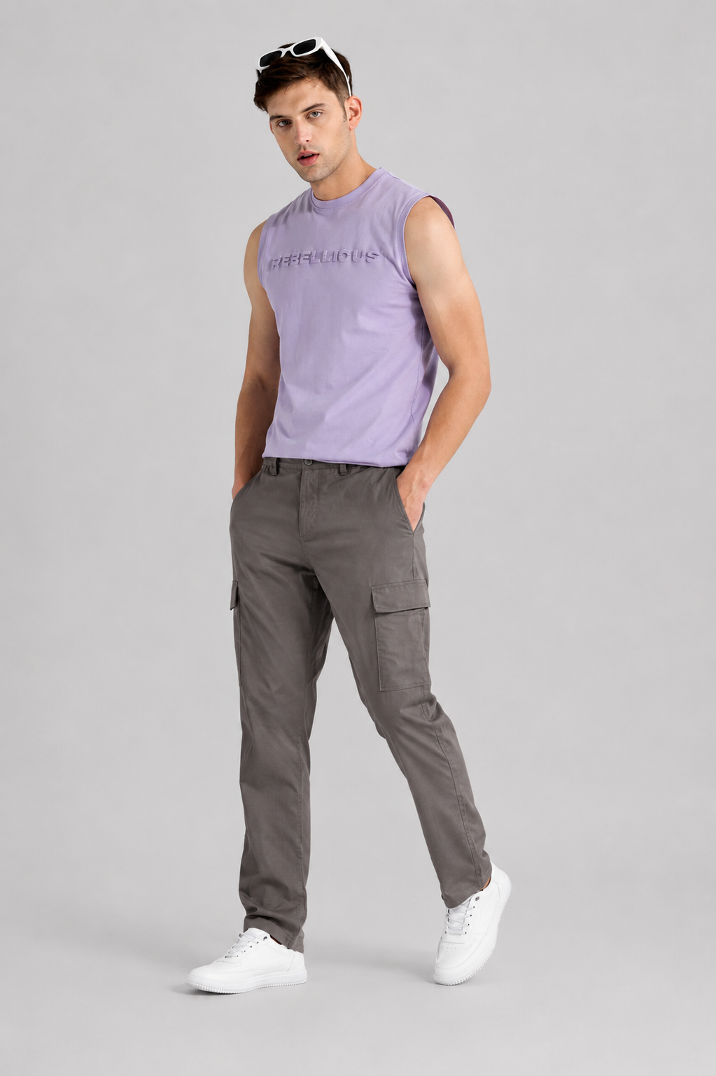 Stone Grey Utility Cargo Pants