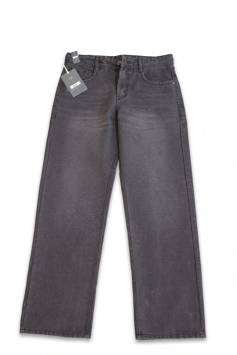 Charcoal Grey Regular Fit Denim Jeans