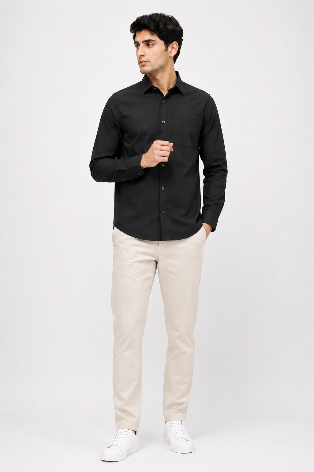 Men’s Classic Black Full Sleeve Shirt – Premium Casual Button-Down Shirt