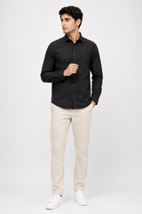 Men’s Classic Black Full Sleeve Shirt – Premium Casual Button-Down Shirt