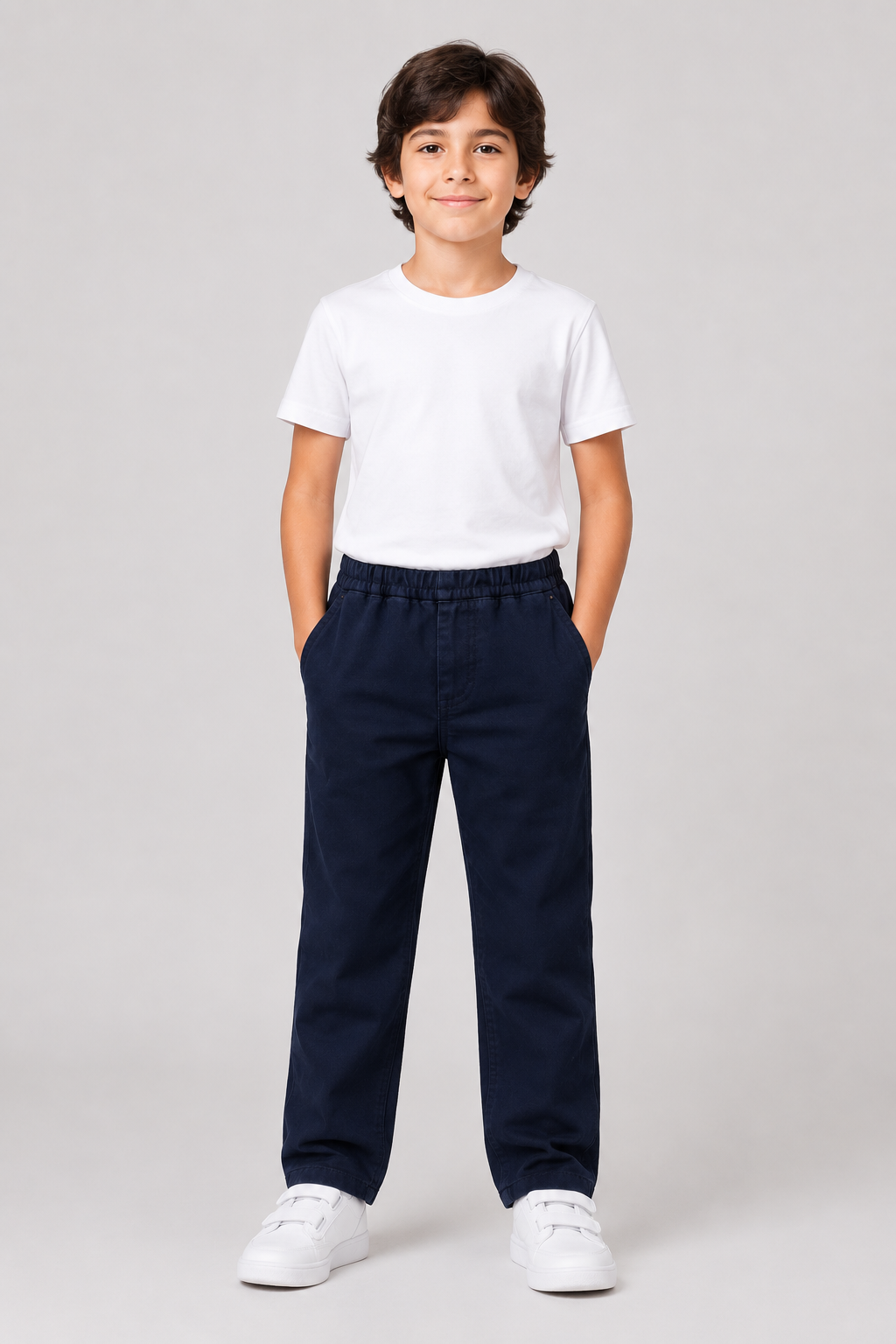 Kids Boys Cargo Pants – Elastic Waist Utility Trousers with Multiple Pockets