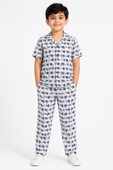 Kids Animal Print Co-Ord Set – Printed Shirt & Pants