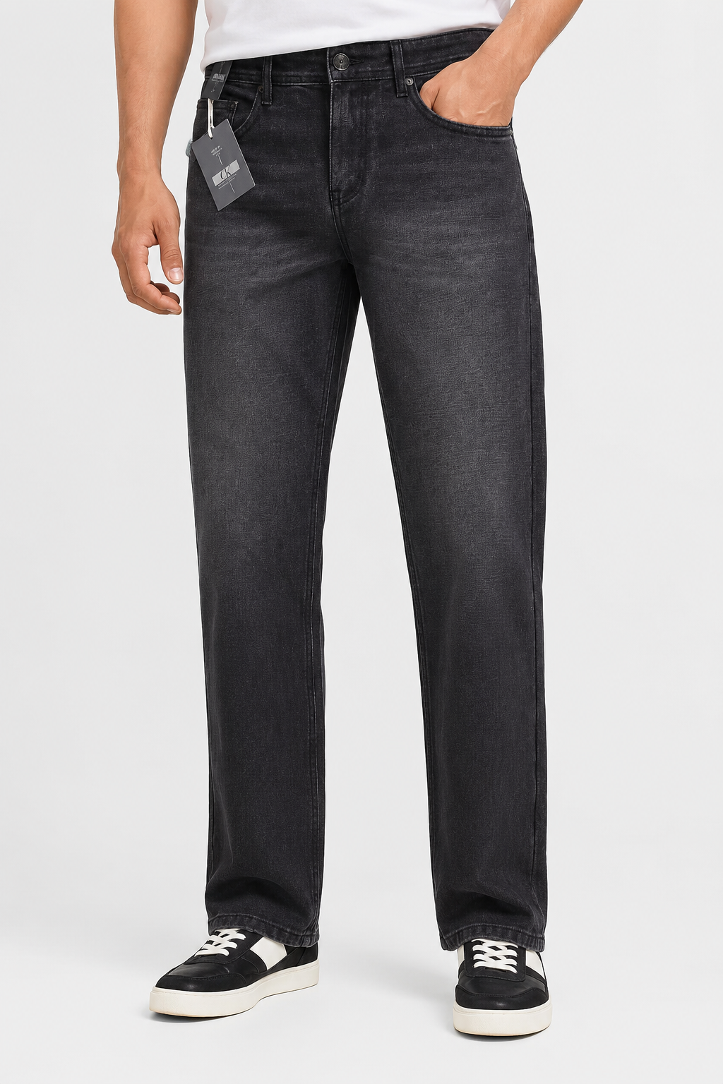 Black Wash Regular Fit Denim Jeans