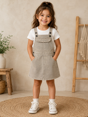 Kids' Denim Dungaree Shorts – Adjustable Strap Bib Overalls