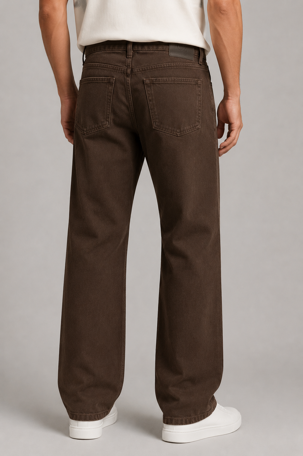 Men’s Brown Straight-Leg Casual Jeans