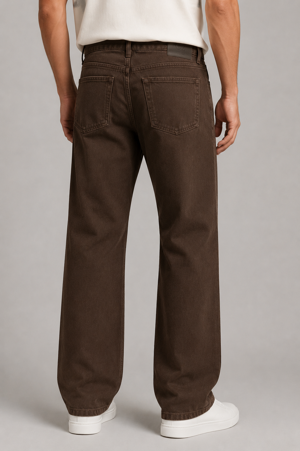 Men’s Brown Straight-Leg Casual Jeans