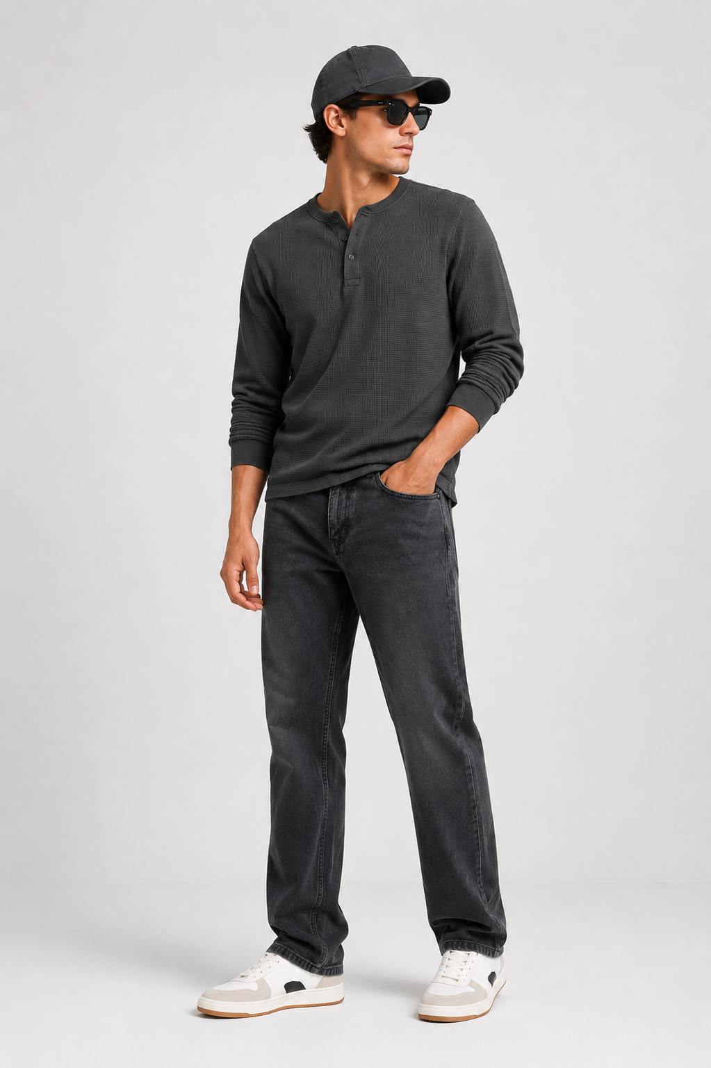 Washed Charcoal Denim Jeans