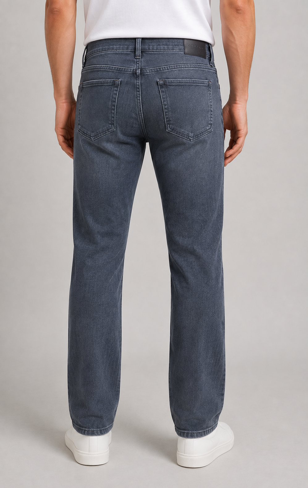 Classic Straight-Leg Stretch Jeans - Dark Grey