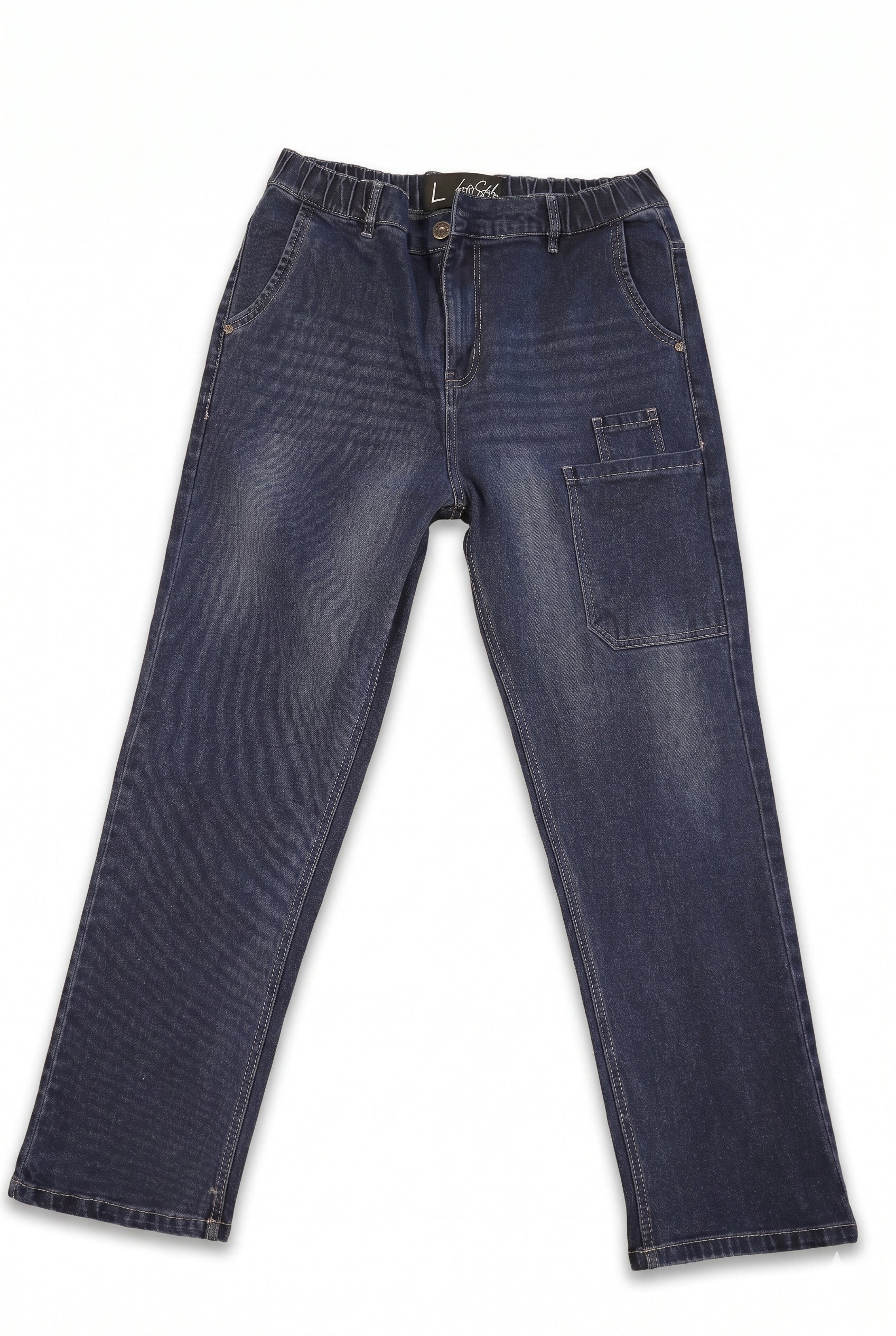 Vintage Wash Utility Denim Jeans