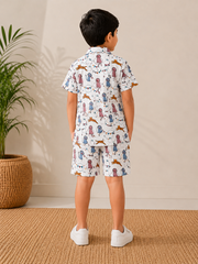 Kids’ Jungle Animal Print Shirt & Shorts Co-Ord Set