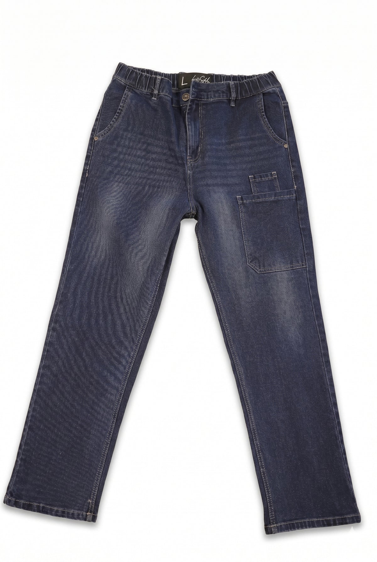 Vintage Wash Utility Denim Jeans