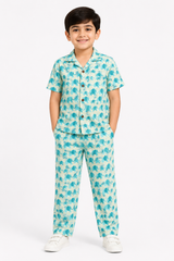 Elephant Print Kids Co-Ord Set – Printed Shirt & Pants