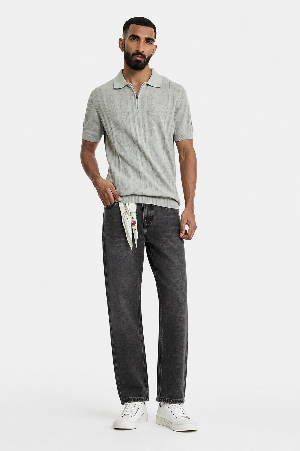 Charcoal Grey Regular Fit Denim Jeans