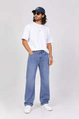 Light Wash Wide Leg Denim Jeans