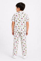 Kids Printed Shirt & Full-Length Pant Set – Watermelon & Ice Cream Print Co-Ord Set