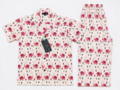 Kids Pink Elephant Print Co-Ord Set – Shirt & Pants