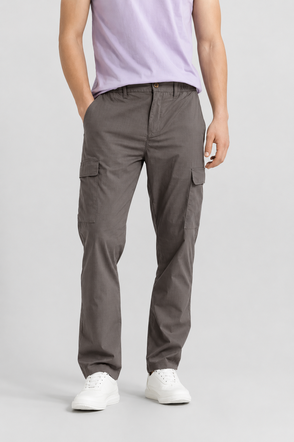Stone Grey Utility Cargo Pants