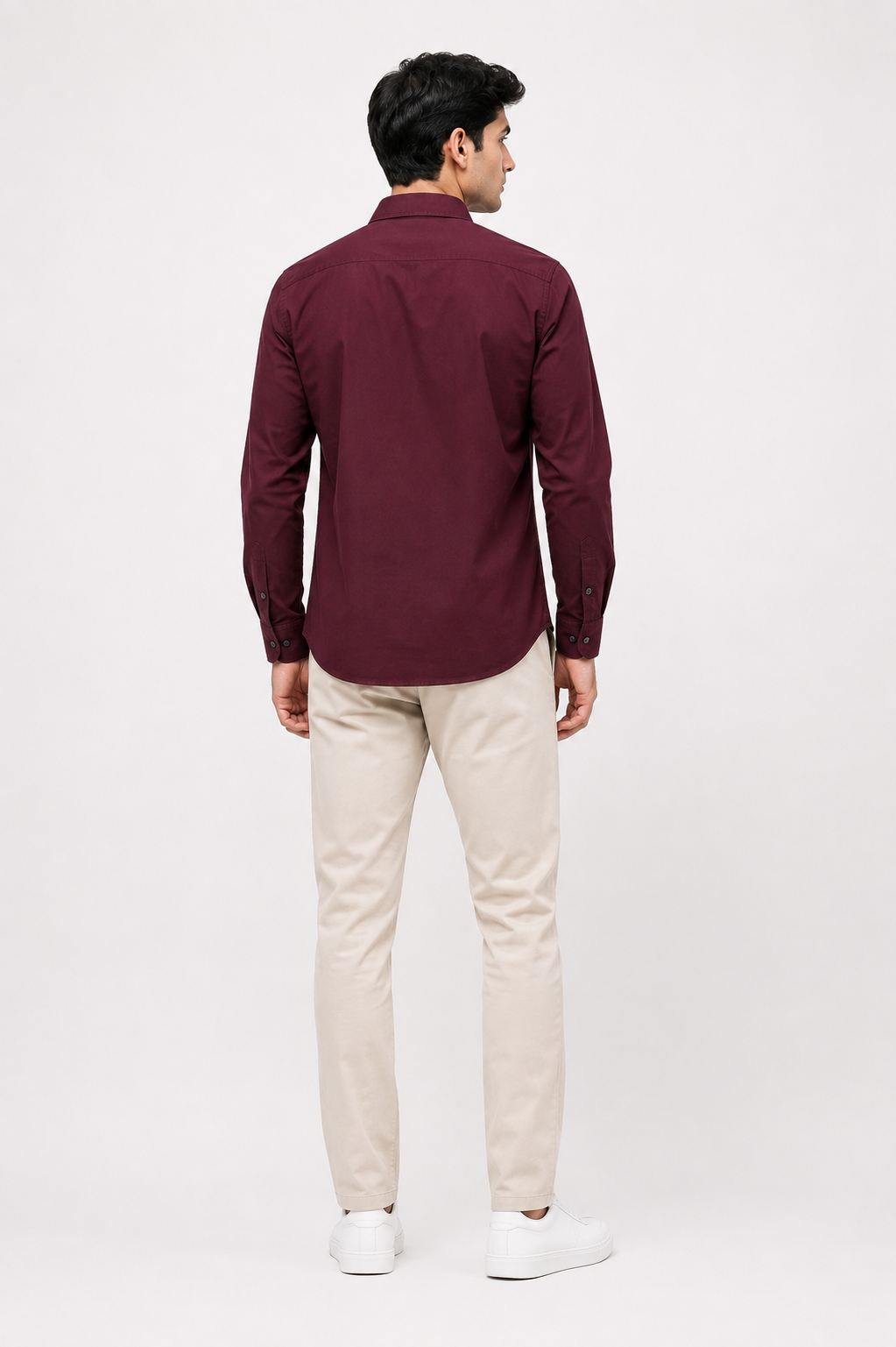 Men’s Premium Burgundy Utility Shirt – Full Sleeve Casual Button-Down Shirt