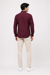 Men’s Premium Burgundy Utility Shirt – Full Sleeve Casual Button-Down Shirt