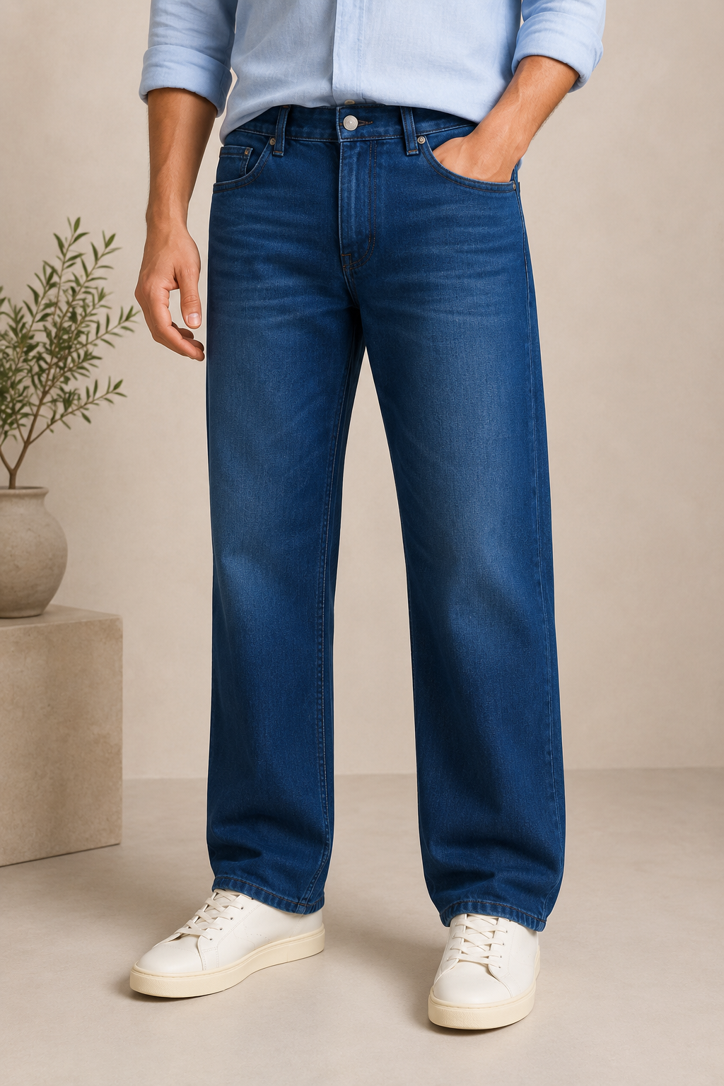 Everyday Mid-Blue Denim Jeans – Unisex