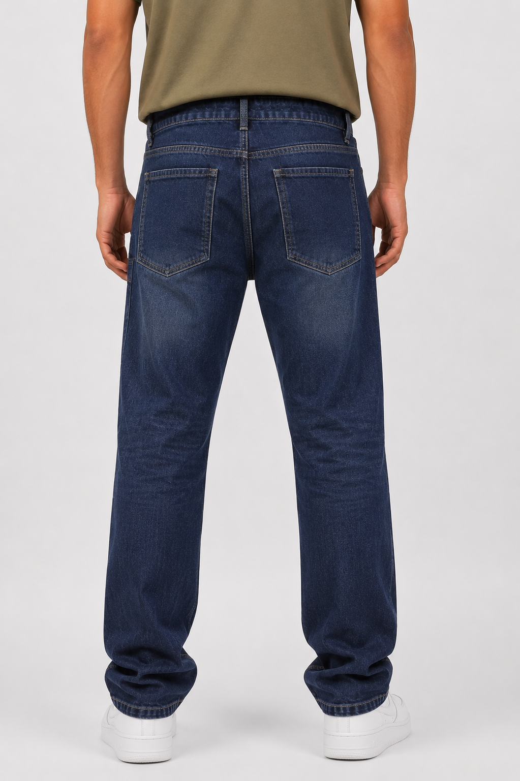 Vintage Wash Utility Denim Jeans