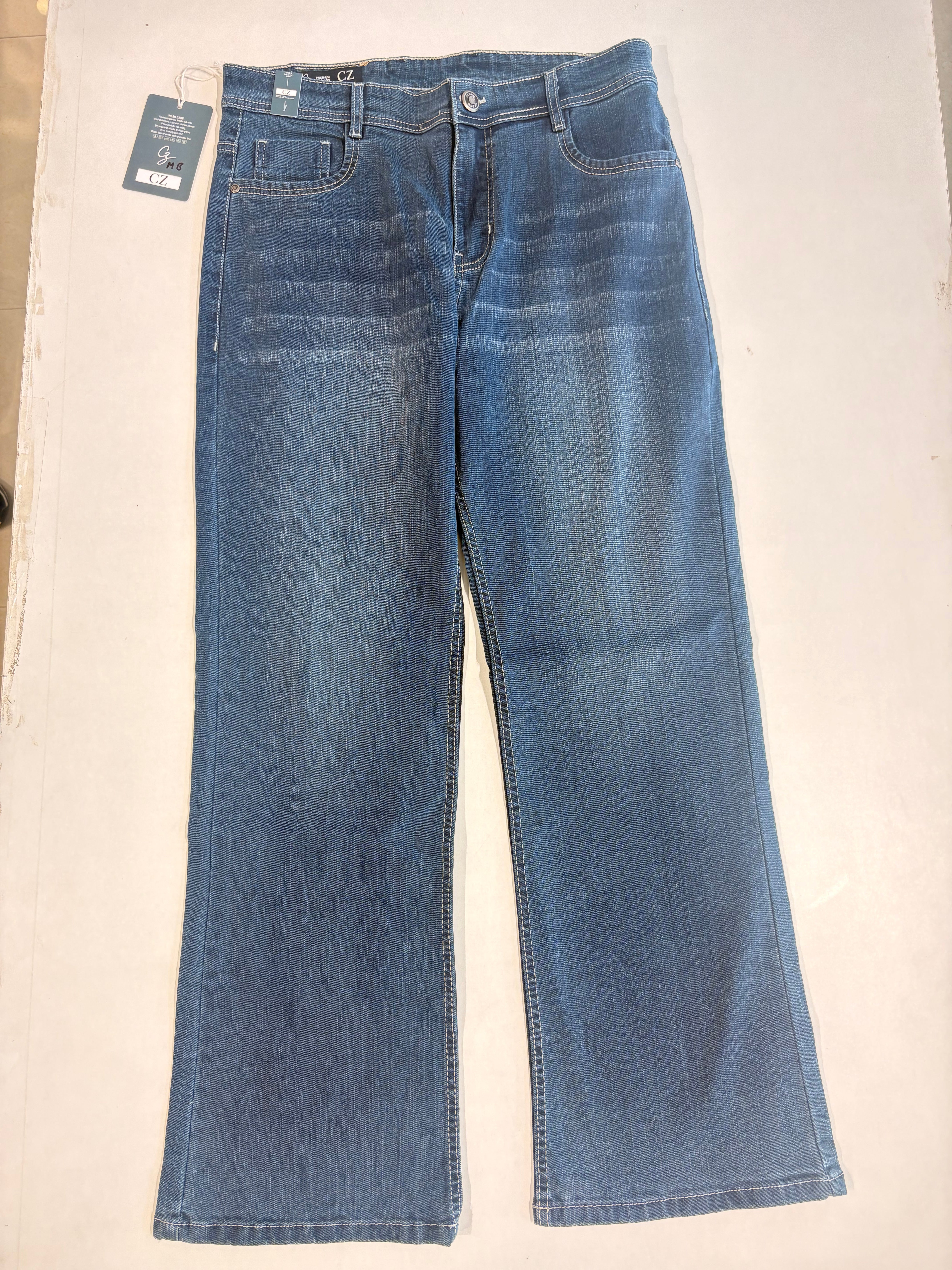 Classic Blue Washed Denim Jeans – Unisex