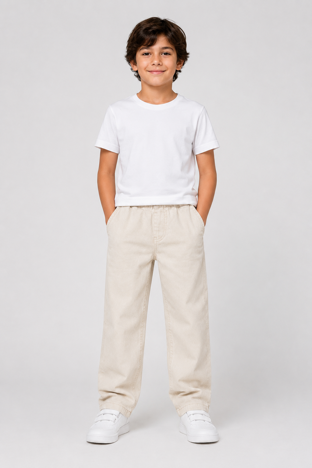 Kids Boys Cargo Pants – Elastic Waist Utility Trousers with Multiple Pockets