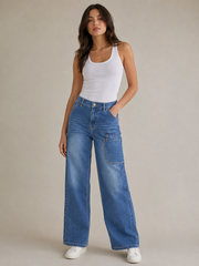 Vintage Wash Blue Denim Jeans for Men & Women