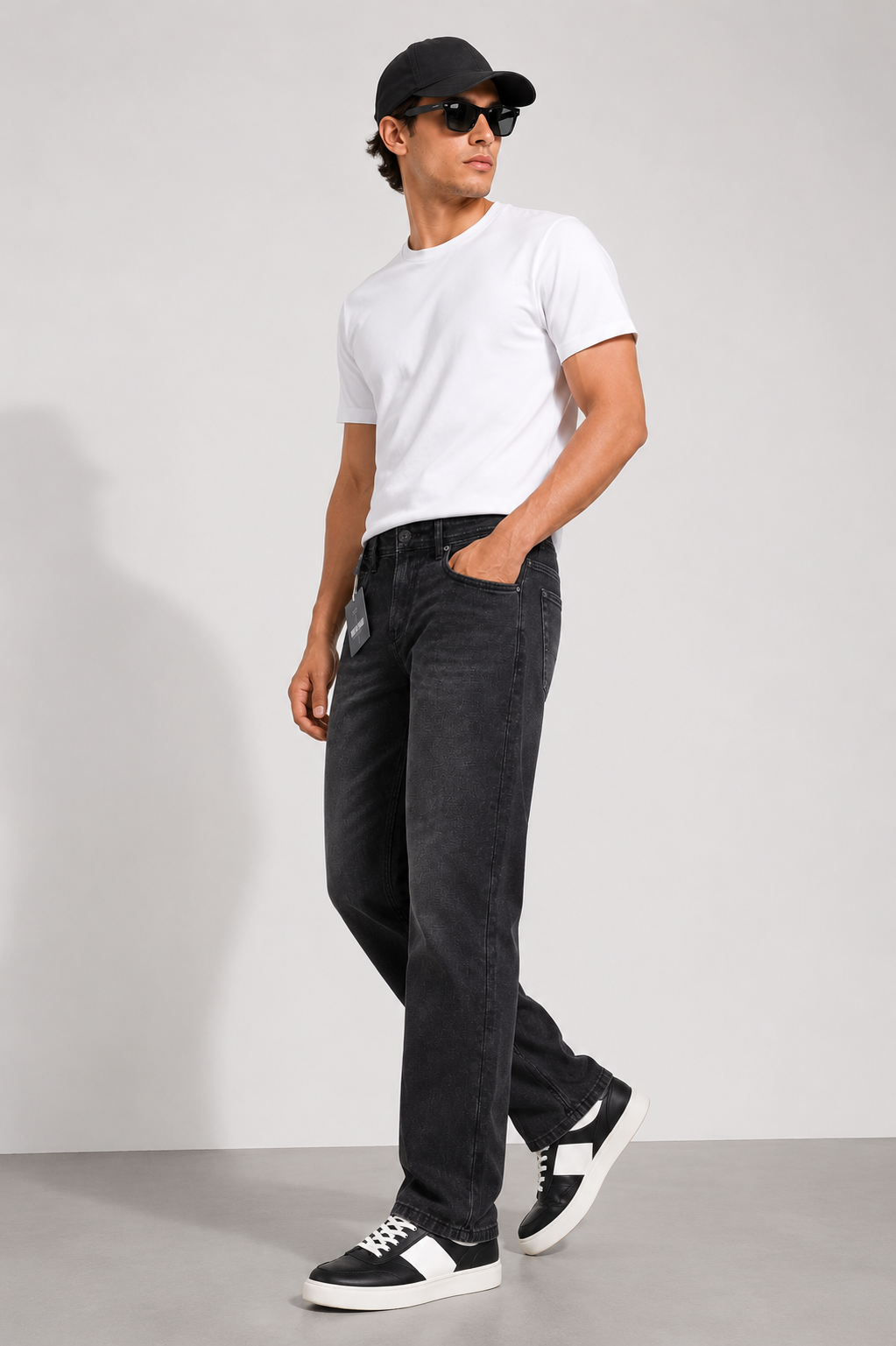 Black Wash Regular Fit Denim Jeans