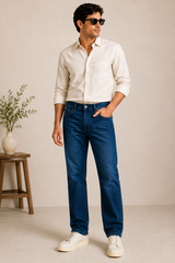 Unisex Classic Indigo Denim Jeans