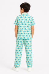 Elephant Print Kids Co-Ord Set – Printed Shirt & Pants