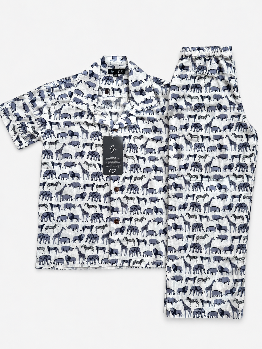 Kids Animal Print Co-Ord Set – Printed Shirt & Pants