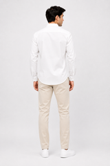 Men’s Classic White Utility Shirt – Full Sleeve Casual Button-Down Shirt