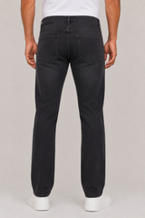 Classic Washed Cotton Denim Pants – Dark Grey