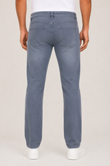 Classic Washed Cotton Denim Pants – Blue Grey