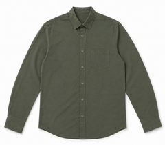 Men’s Olive Green Solid Full-Sleeve Shirt