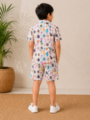Kids’ Colorful Candy Print Shirt & Shorts Co-Ord Set