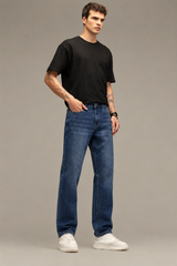 Mid Blue Straight Fit Denim Jeans