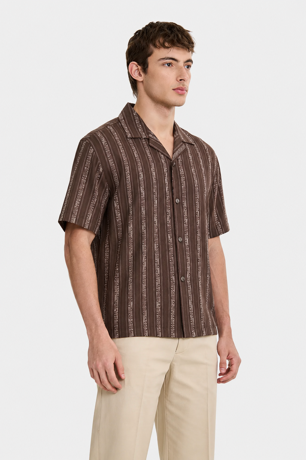 Cocoa Stripe Resort Shirt