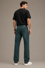 Men’s Classic Dark Grey Straight-Fit Denim Jeans