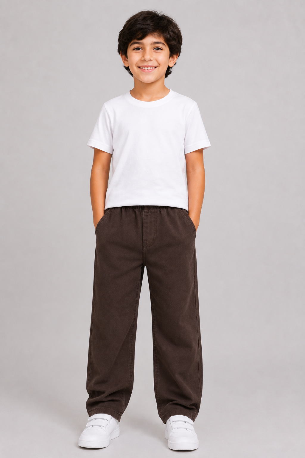 Kids Boys Cargo Pants – Elastic Waist Utility Trousers with Multiple Pockets